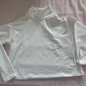 ATHLETA Whistler White Mock Neck Long Sleeve Top